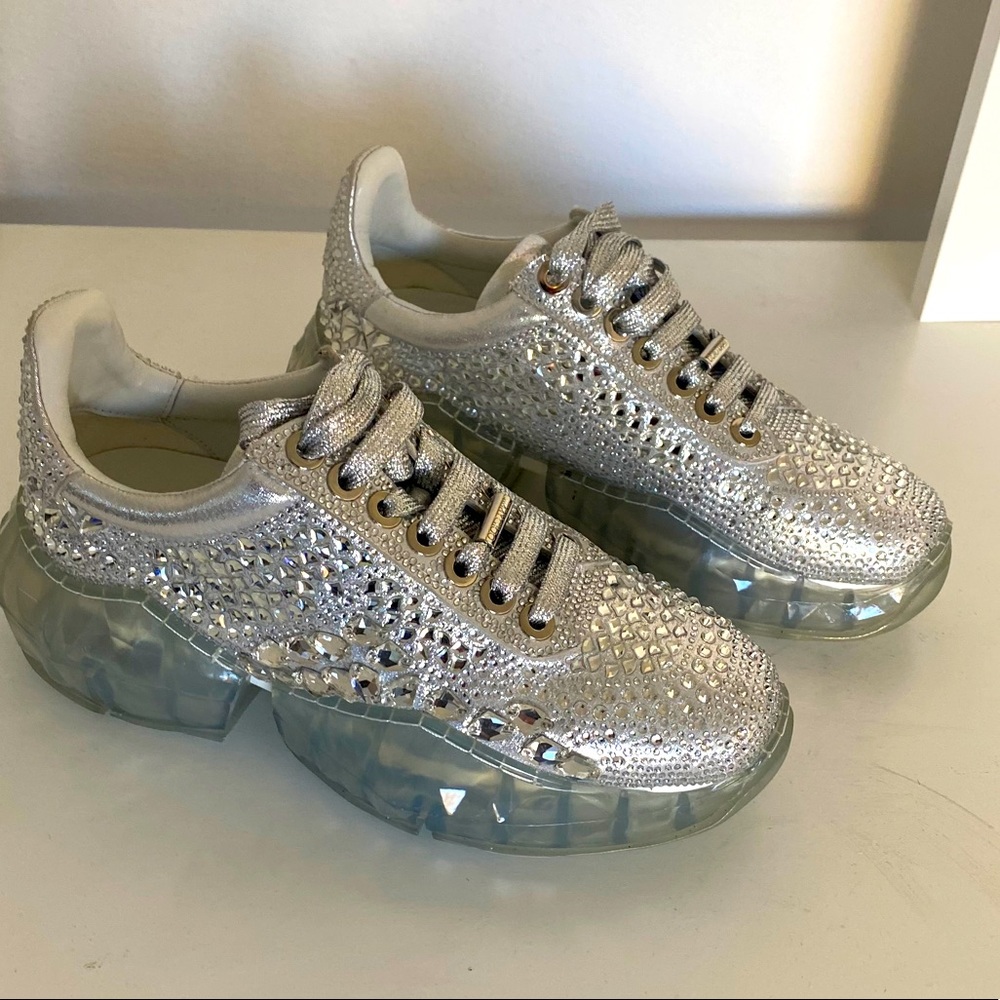 NWOT  designer Swarovski Crystals Tennis Shoe - Picture 4 of 12